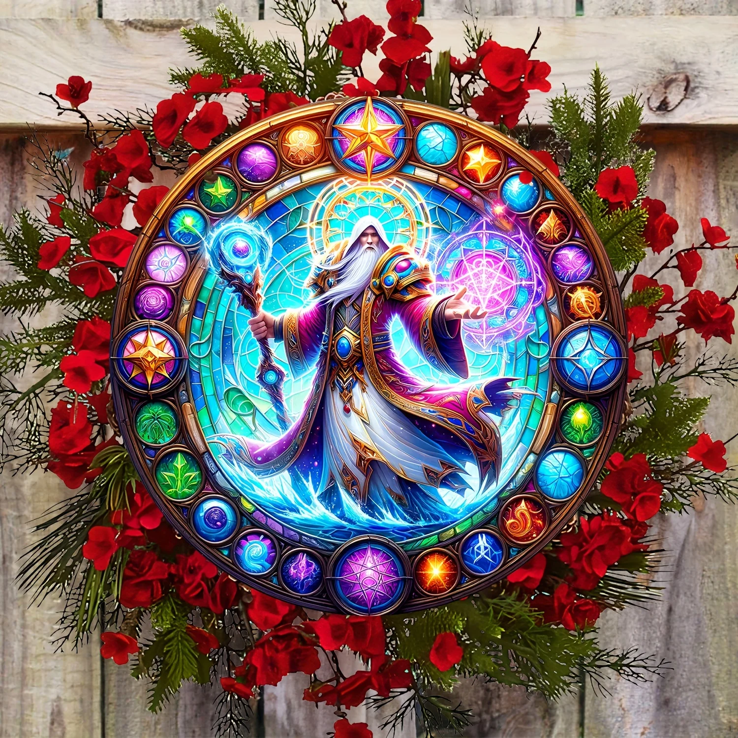 Acrylic Prophet Magician Window Hanging-Boho Home Decor,Sun Catcher For Man Cave&Wreath Centerpiece,window,porch,Home,Room Decor