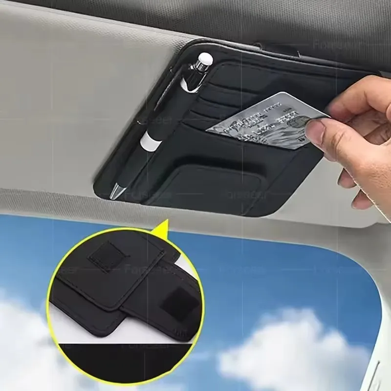 

Multi-Pocket Car Sun Visor Organizer Business Card Stowing Tidying Management Sunglasses Holder Visor Car Interior Storage