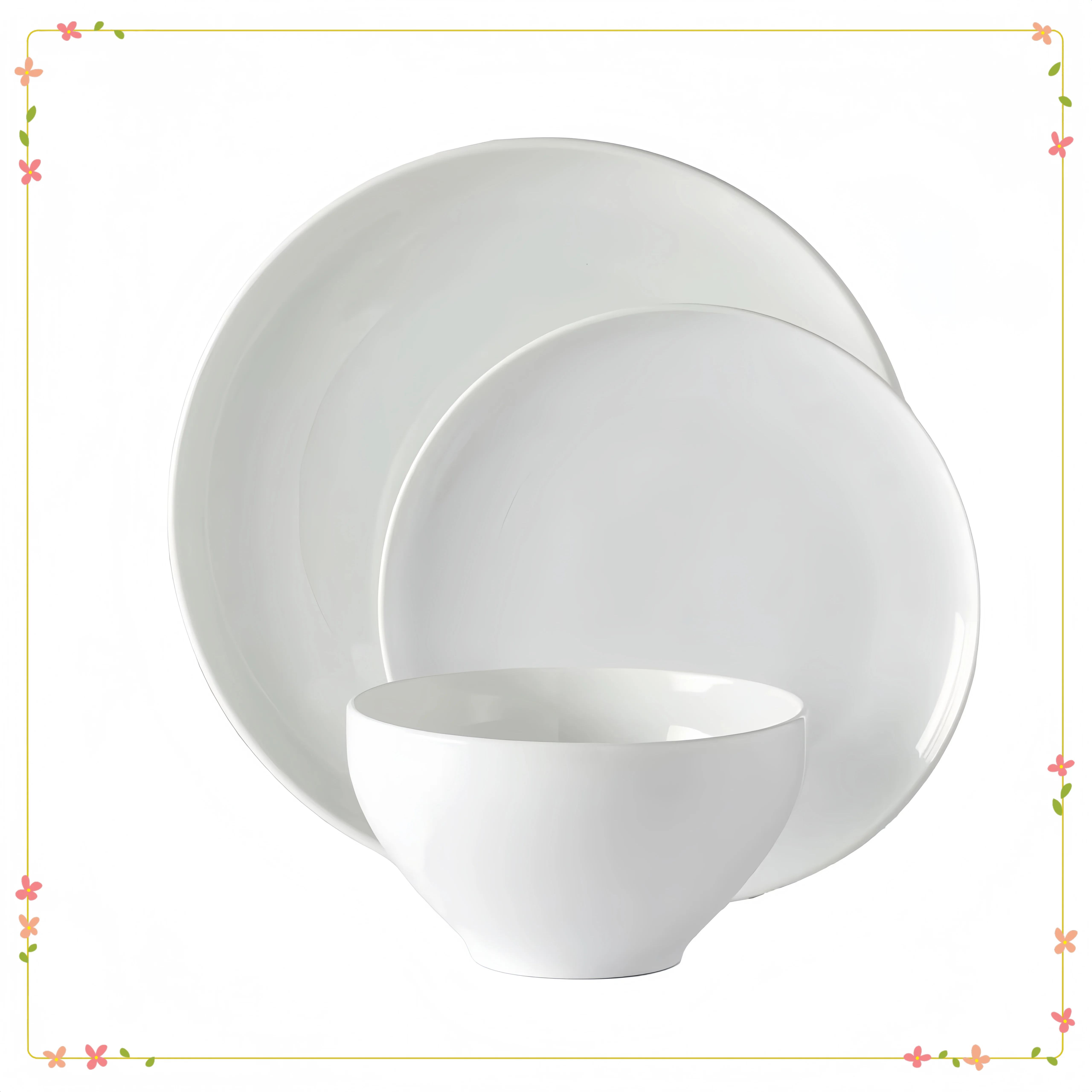 

12 piece porcelain dinnerware set includes plates, bowls and mugs, elegant design for daily meals and entertaining