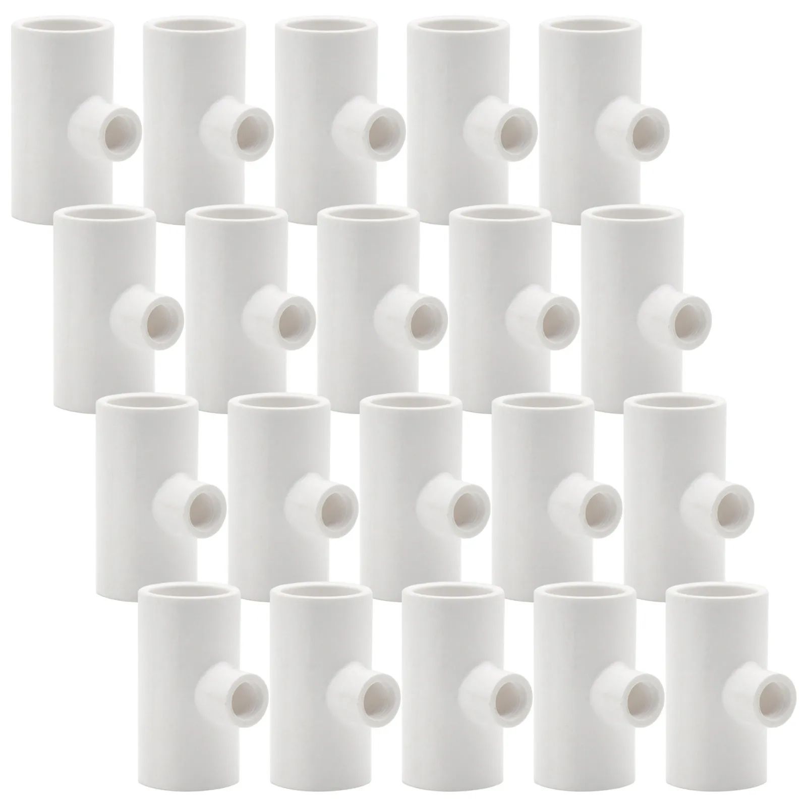 25Pcs Automatic Chicken Waterer Tee Fitting Threaded PVC Connector Poultry Water Feeder Line Fitting Farm Animal Drinking System
