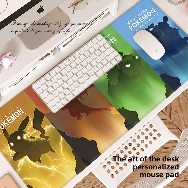 Alas Meja Keyboard Alas Mouse Kulit Pokémon Pikachu Anime Jepang Anak Laki-laki Besar Komputer Desktop Permainan Dua Dimensi