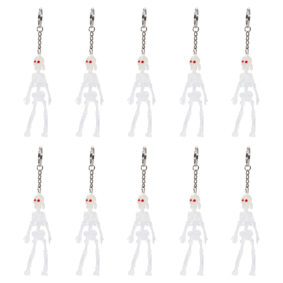 

10Pcs PVC Skull Key Chain Pendant for Bag Keys Backpack Creative Key Holder Ornament Skull Hanging Pendant