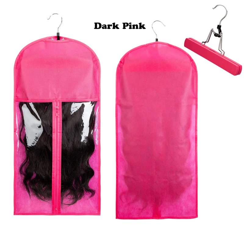 Nunify Pruik Opbergtas Met Hanger Voor Haar Bundels Clip In Haarstuk Gift Haar Tas Anti Dust Draagbare Pruik verpakking Zakken