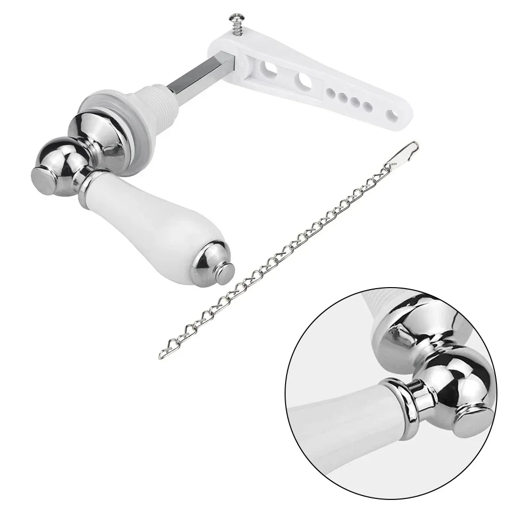 1pc WC Cistern Handle Standard Flush Tank Cistern Metal Lever- Chrome Plated Toilet WC Cistern Handle Toilet Cistern Flush Lever