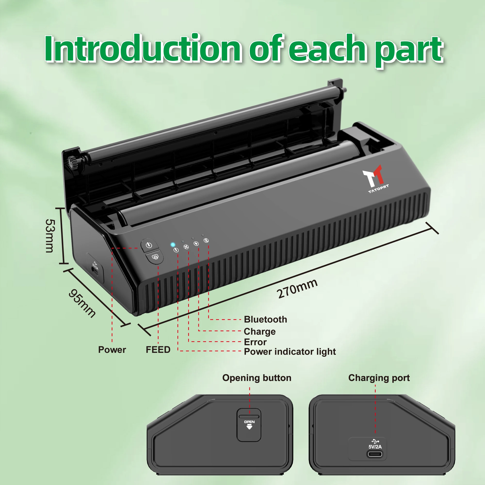 MHT-Hot Selling Tattoo Stencil Printer Thermal Copier Machine Thermal Transfer Machine Connect Mobile Phone Computer Machine