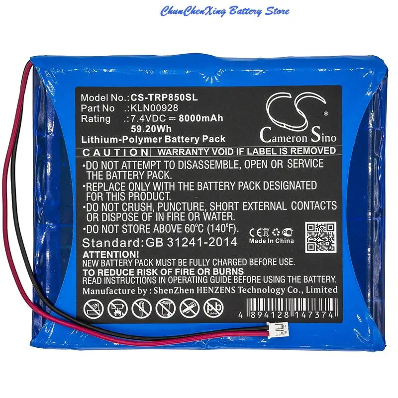 Cameron Sino 8000mAh Battery KLN00928 for Trimble SPS855 Modular Receiver, SPS850, SPS851 , SPS852 Modular Receiver