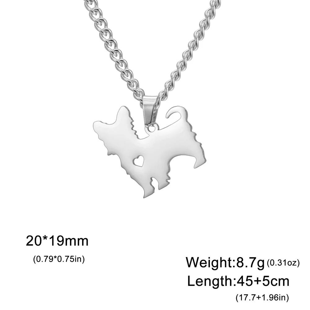 My Shape Cute Puppy Dogs Pendant Necklace for Women Girl Stainless Steel Animal Samoye Dachshund Dog Jewelry Dogs Lovers Gifts