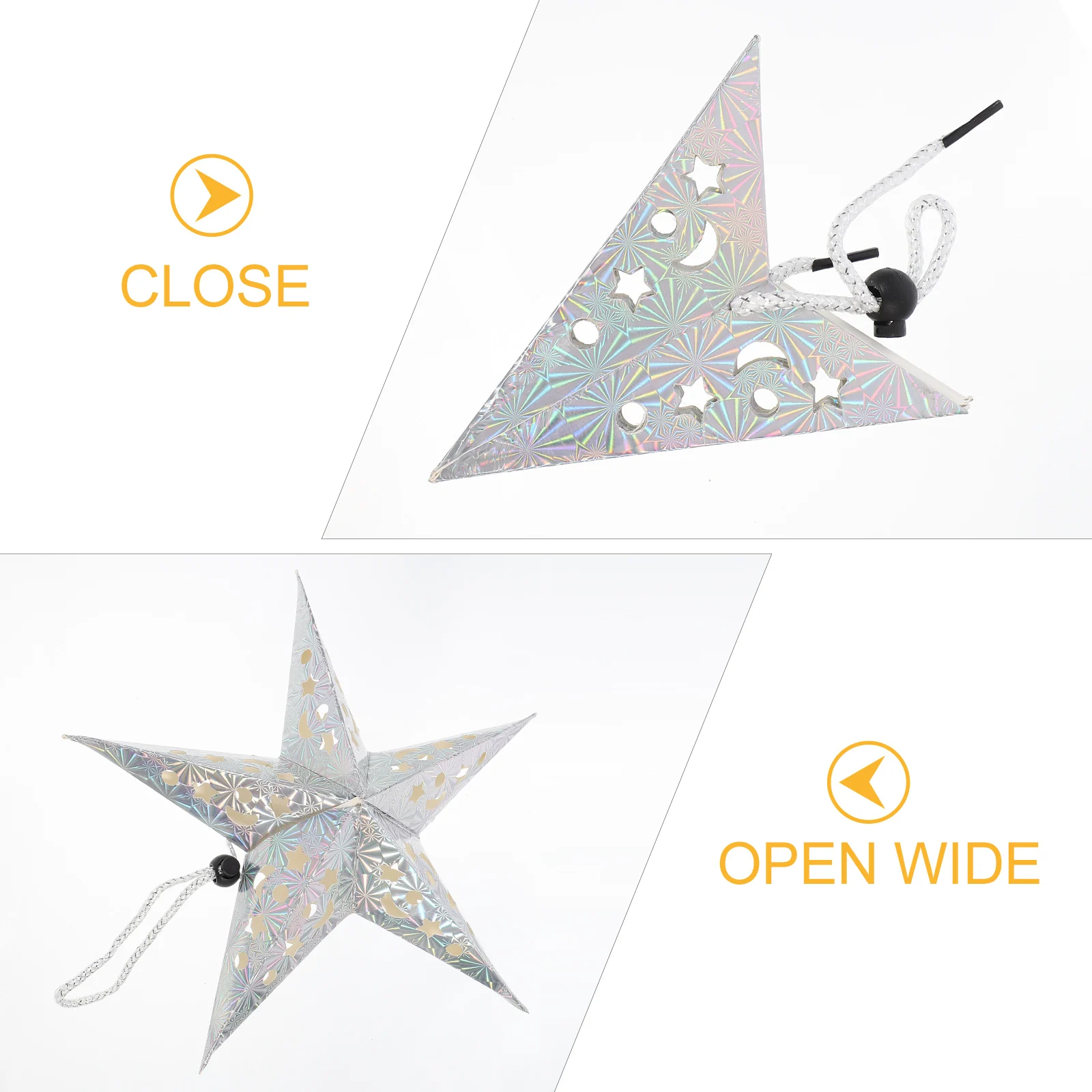 

Three-dimensional Five-pointed Ceiling Light Shade Paper Christmas Decor
