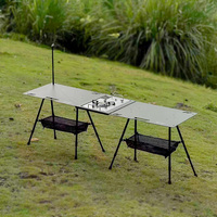 Camping Table Aluminum Alloy Folding Table With Carrying Bag Lightweight Outdoor Desk Picnic Blackened Tactical IGT Table New