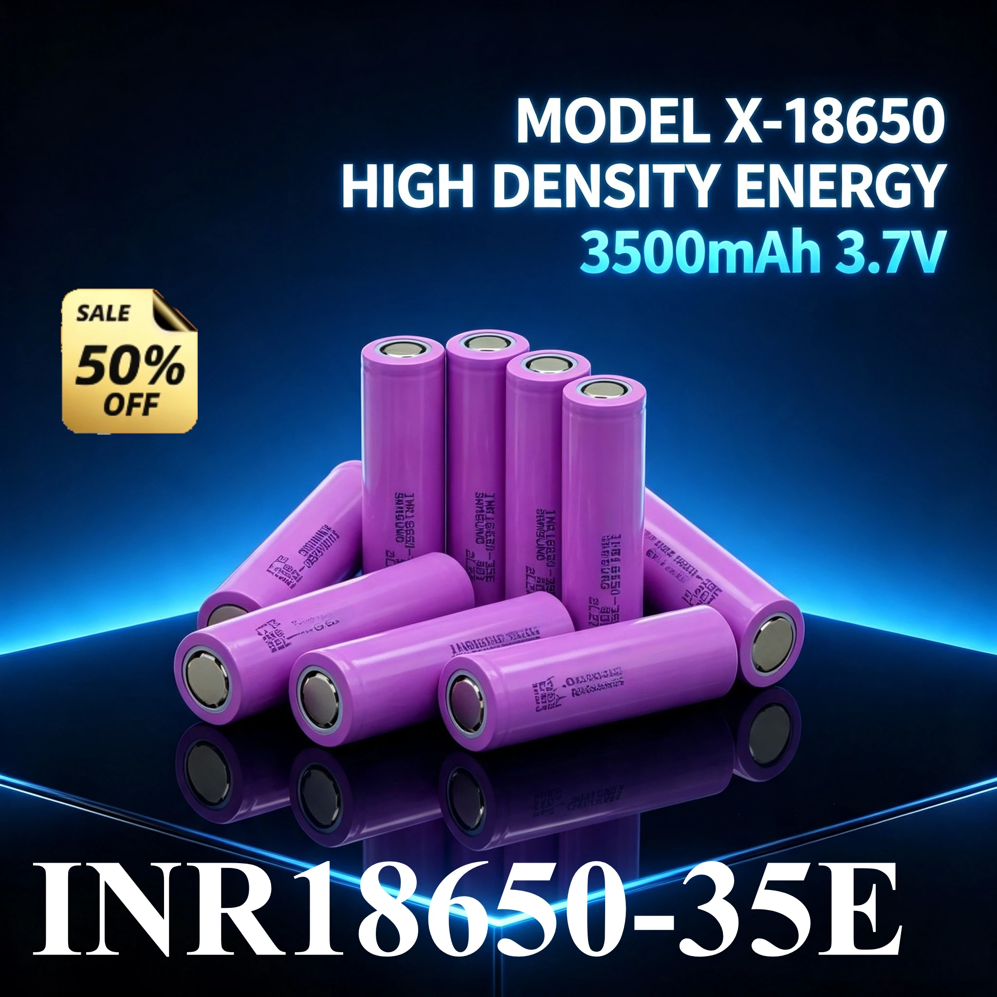 High Power INR18650-35E 18650 Rechargeable Lithium Ion Cell 3.7V 3500mAh 20A Continuous Drain for Cordless Power Tools