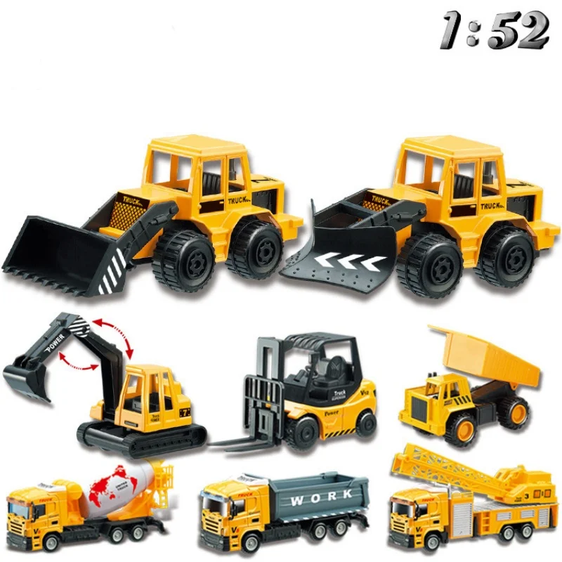 Trek Legering Techniek Auto Speelgoed Baby Jongen Heftruck Graafmachine Mixer Vrachtwagen Kraan Heftruck 2-3-6 jaar Oud B160