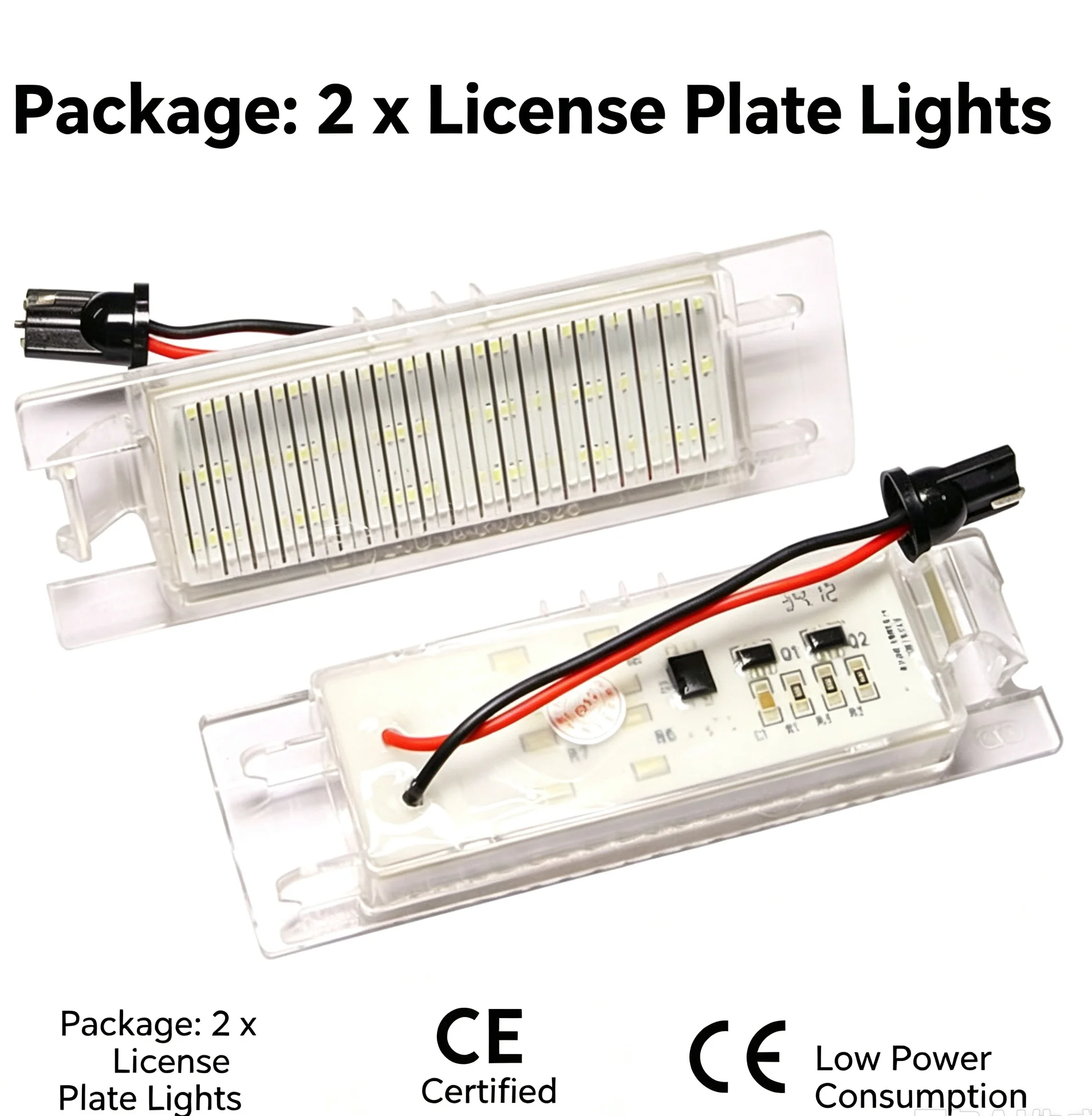 2Pcs Canbus LED License Lamp 18SMD 7000K White 12V For Astra H Corsa D Zafira B Insignia - view 4