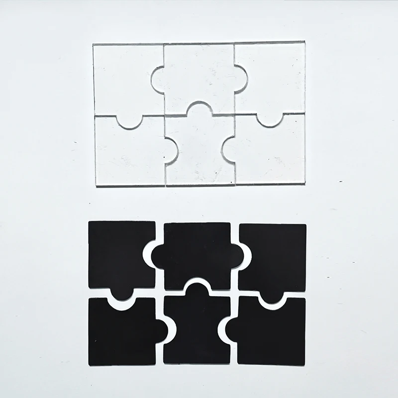 Photo Puzzle Fridge Magnet DIY Kit 6pcs Clear Acrylic Jigsaw Pieces Self Adhesive Make Your Picture Puzzle 12*8 Family Handmade
