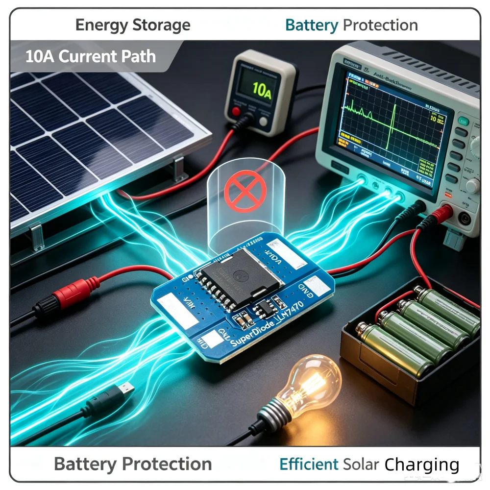 Dc  5-30V 10a High Current Ideal Diode Module Anti-reverse Flow For Solar Charging & Battery Backup Systems