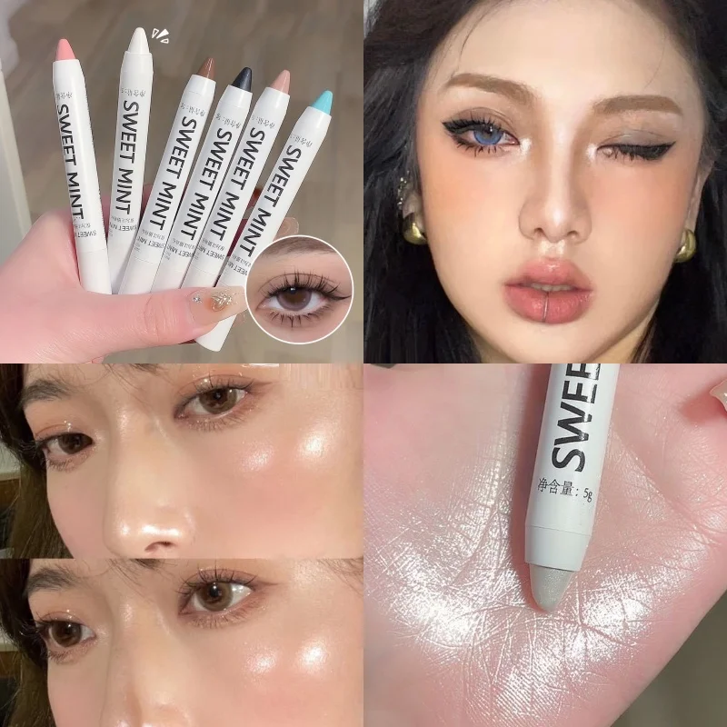 Silk Eyeliner Pencil Sleeps Pearl Silky Shiny Longlasting Waterproof Shimmer Eyeshadow Pen Cosmetics