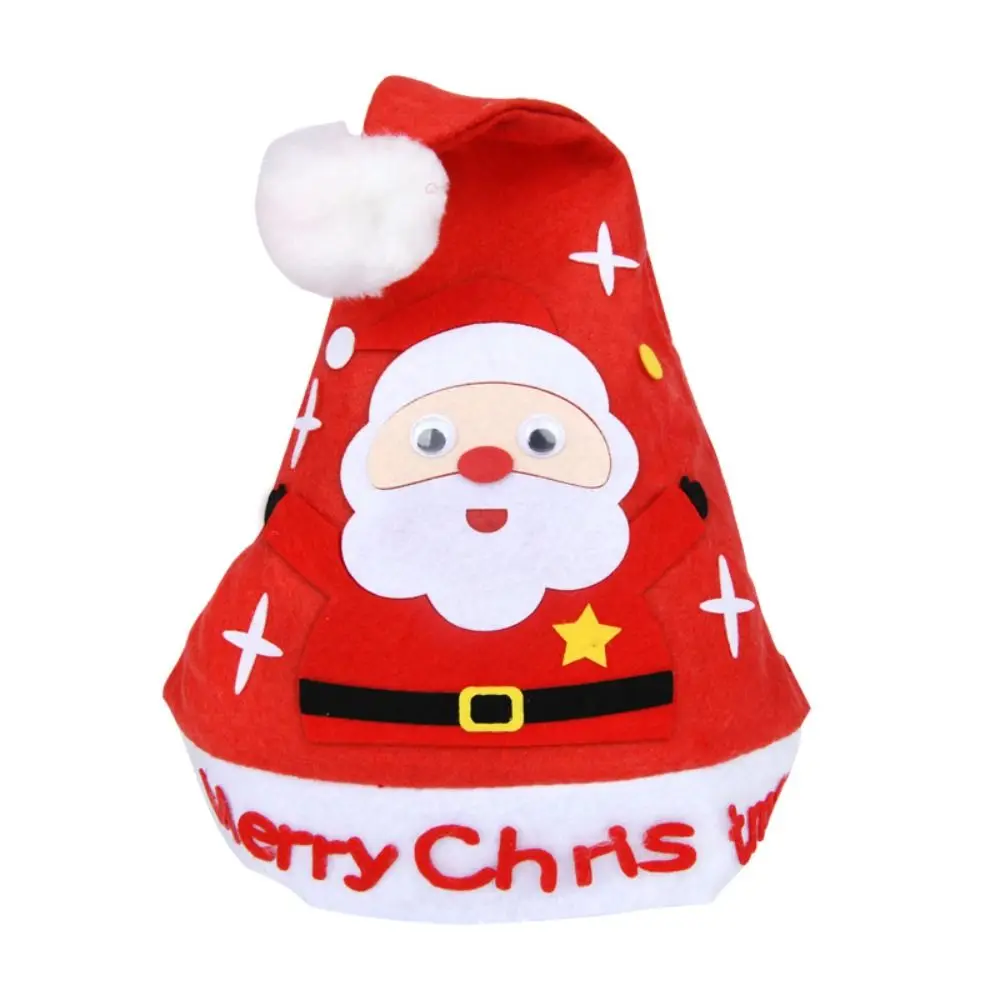Non-woven Fabric Handmade Santa Hat Kriss Kringle Elk DIY Christmas Hat Toy Santa Claus Snowman Kriss Kringle Hat Kindergarten