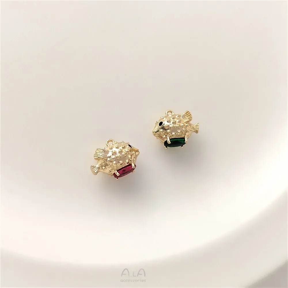 14k ouro incrustado zircônio animal pingente artesanal diy brincos pulseira colar charmesv pingente materiais artesanais k507