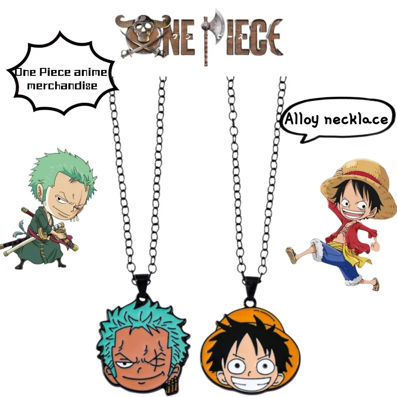 One Piece cartoon anime peripheral character Luffy Zoro necklace personality fashion trendy pendant accessory alloy accessory