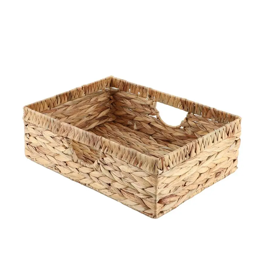 

Water Hyacinth Storage Baskets, HandWoven Baskets with Builtin Handles Wicker Baskets for Organizing Storage Baskets for Bedroom
