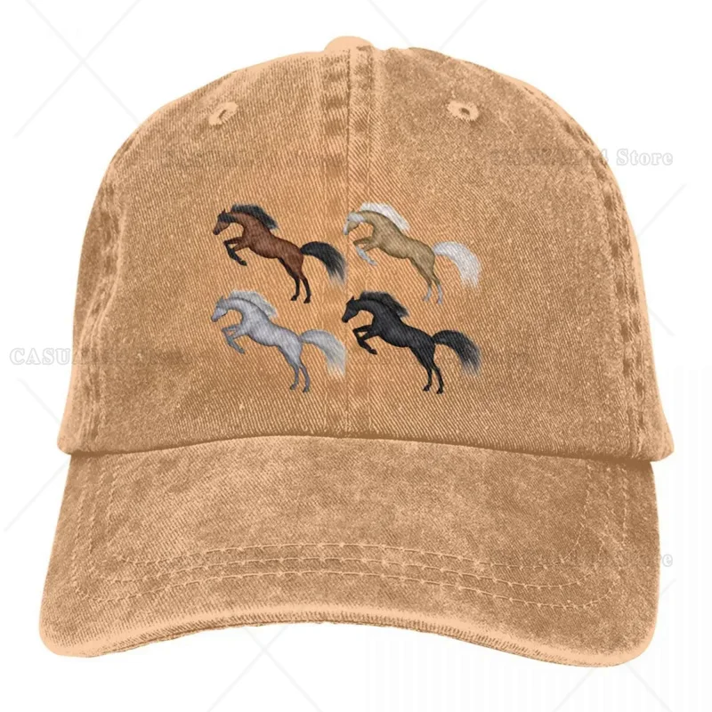

Colorful Horse Running Baseball Caps Peaked Cap Horse Animal Sun Shade Hats for Men