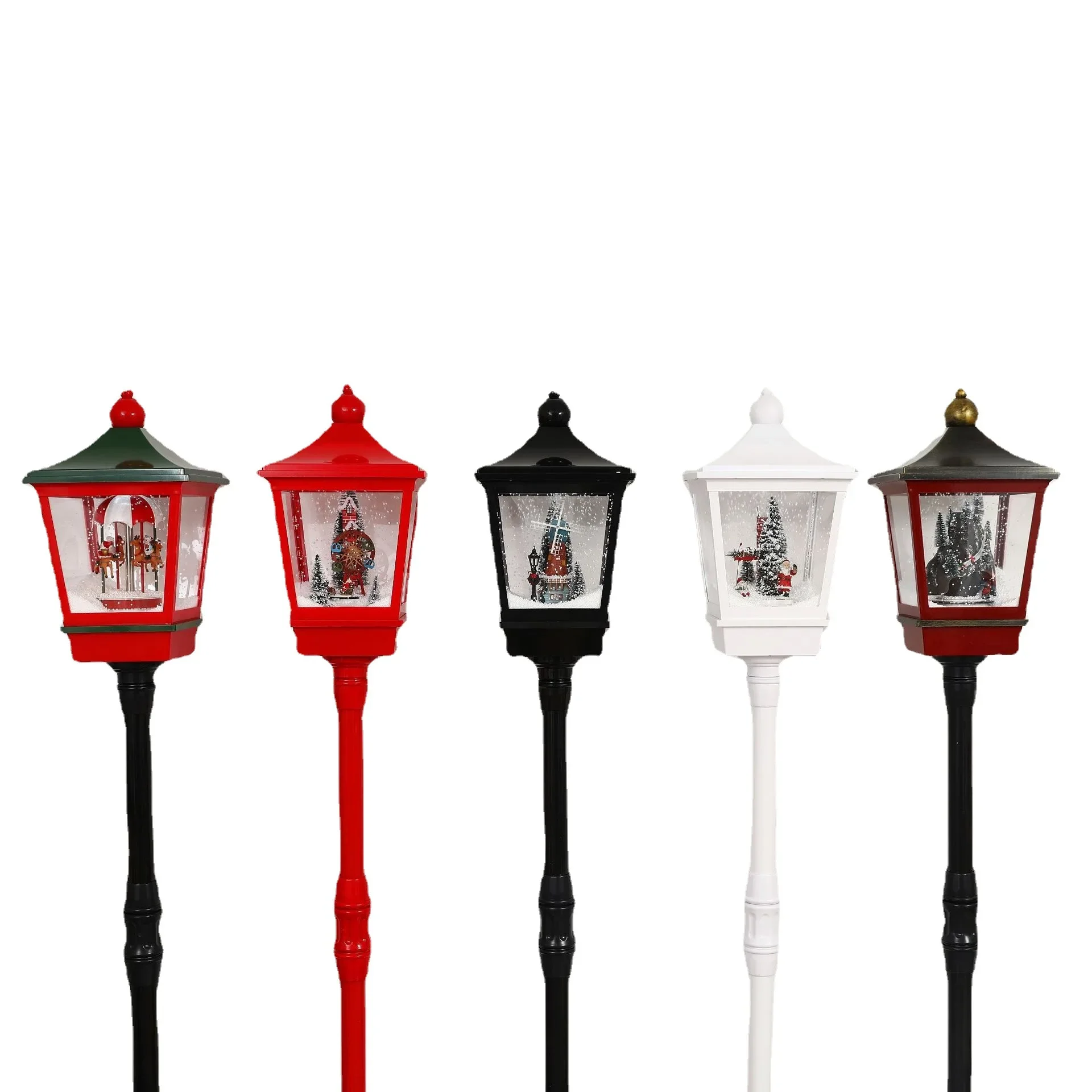 Christmas snow street lights dynamic interior music flying snow lights New Year's decoration festive large-scale scene