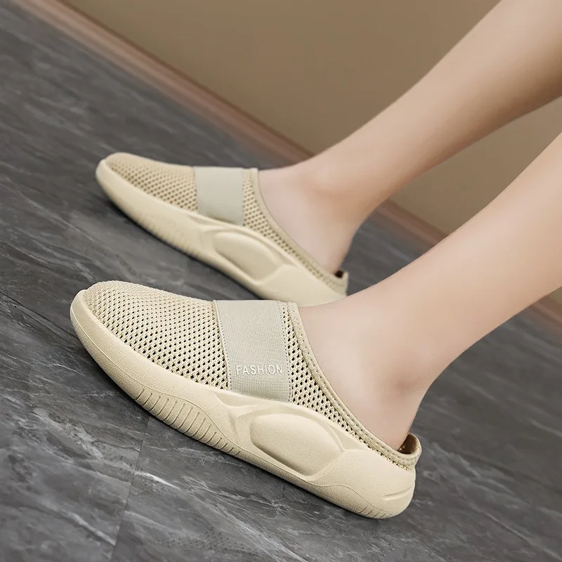 

Новые женские легкие сетчатые туфли, женские тапочки, туфли на танкетке, женские сандалии с воздушной подушкой, повседневные кроссовки на толстой подошве, женская обувь