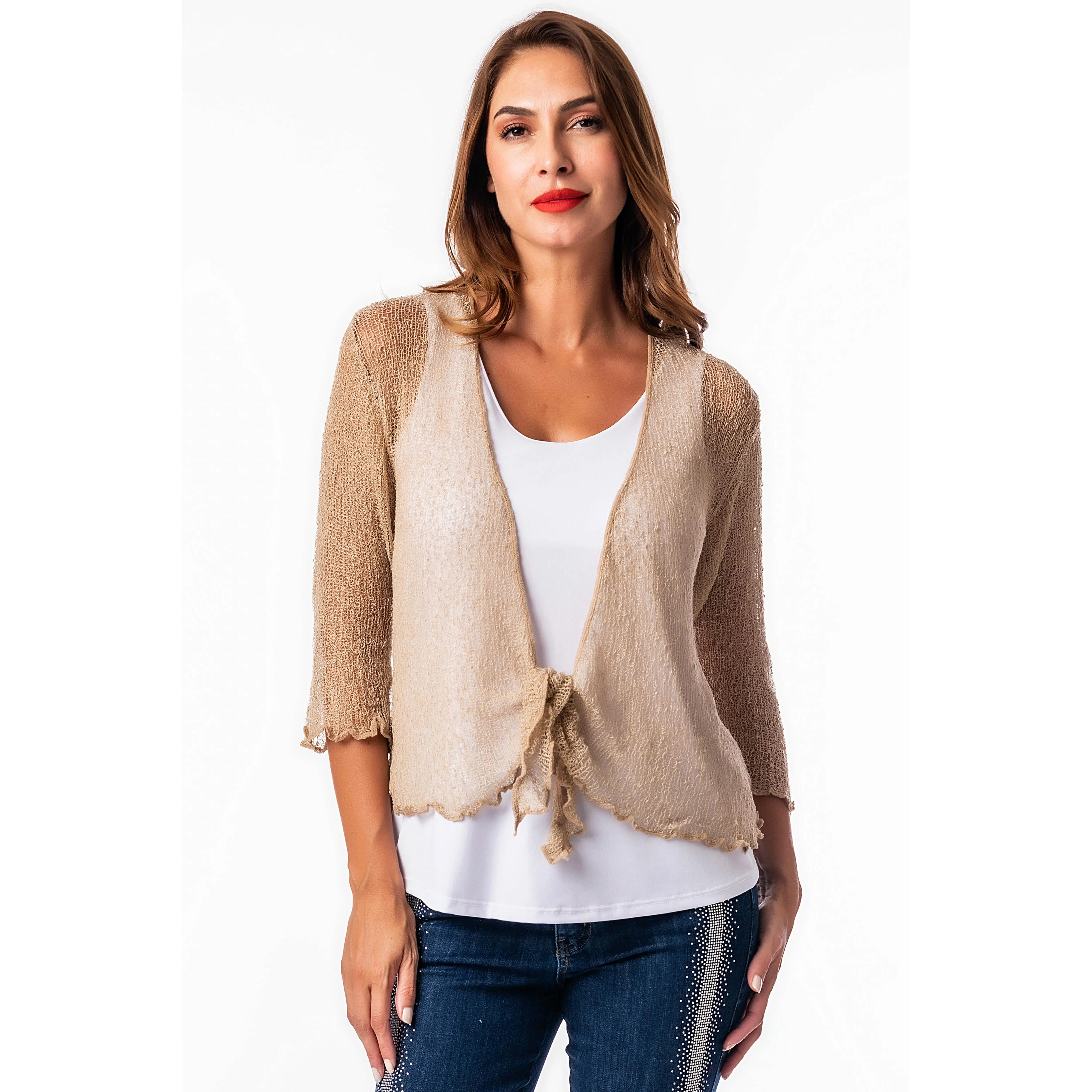 Top Bolero – Masquenada - Torera Color Beig - Talla Unica