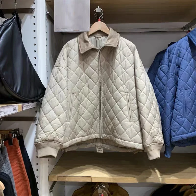 

Базовая зима 2023, новая хлопковая теплая свободная женская куртка Cooperation Diamond, повседневная нейтральная верхняя одежда G