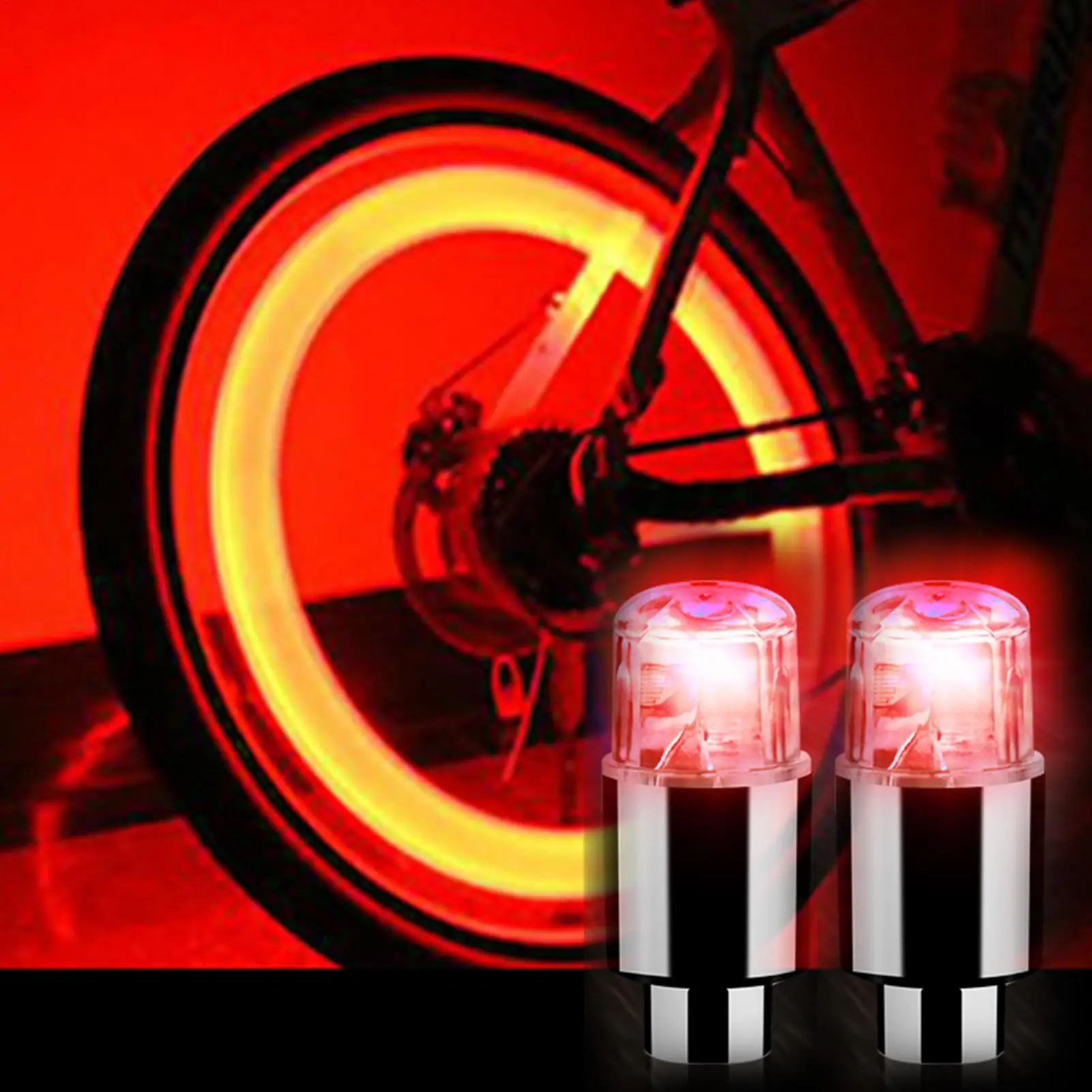 Car Hub Ambient Light Bicycle LED Tire Lights Universal Car Neon Lamp Valve Cover Lights Tire Colorful Flashing Bulb Decoration