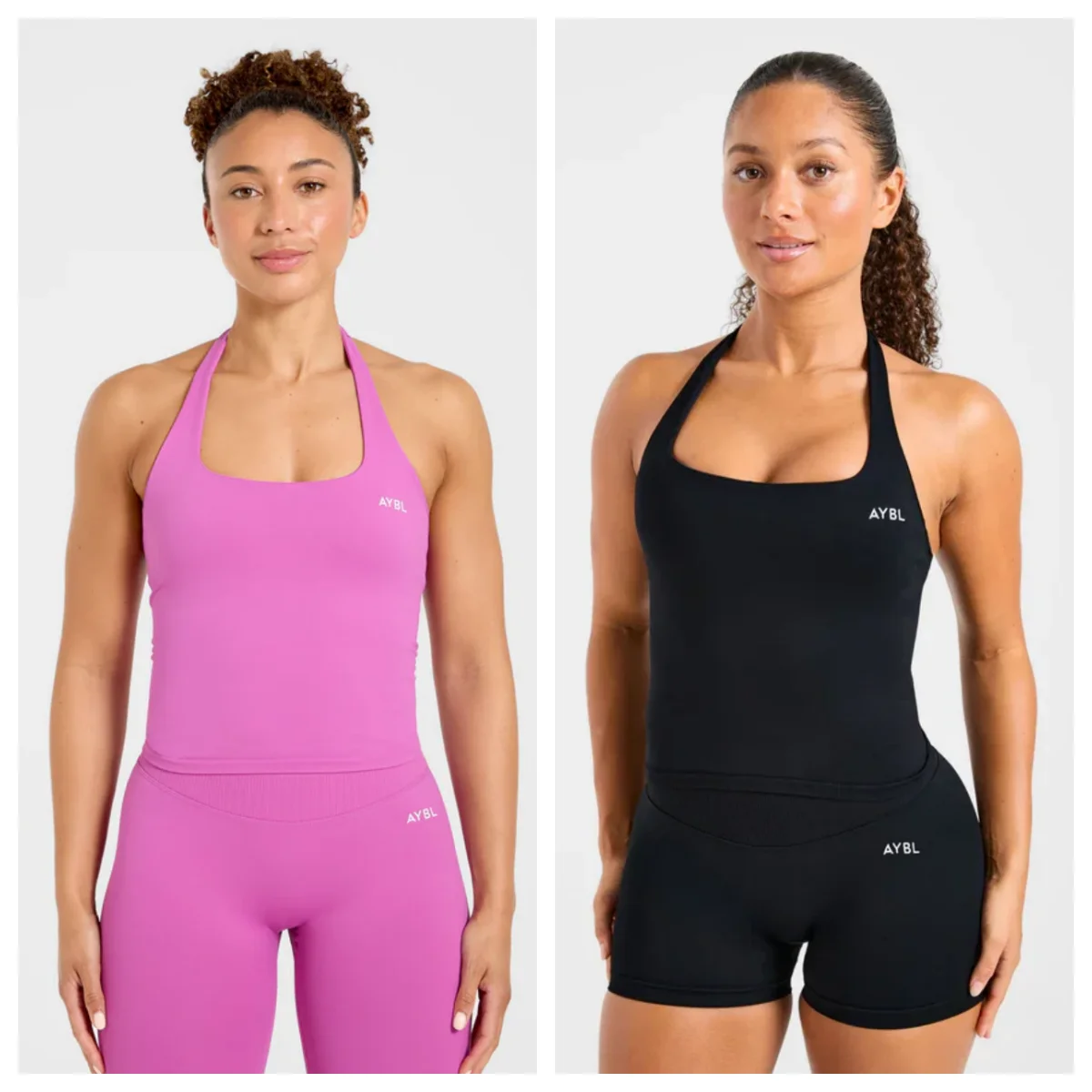 Marken-Sportbekleidung für Damen, Hautfreundliches Neckholder-Sporttop und Figurbetonte Hochtaillierte Shorts – Detail 6