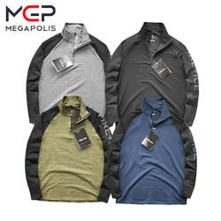 Men's Polo Shirts Sports Style Long Raglan Sleeves Tech Fabric Bottoming Shirts Lightweight Stretch Breathable Top