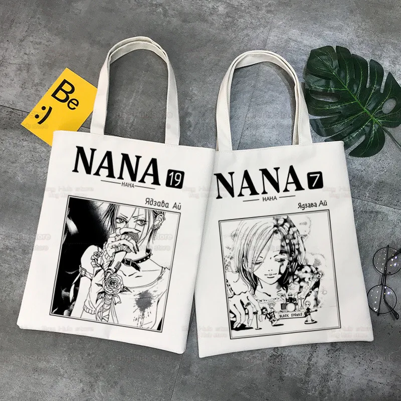 Nana Manga Canvas Bag Large Capacity BLAST Ren Honjo Handbag Nana Osaki Shoulder Bag Tote Reusable Nana Komatsu Student Bookbag