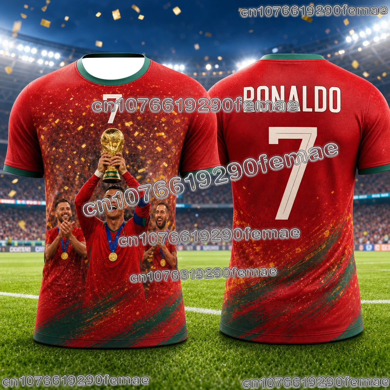 Fashion Men Soccer Jersey Ronaldo Design Breathable Quick Dry Football Top For Training Match Watching And Street Style Outfit