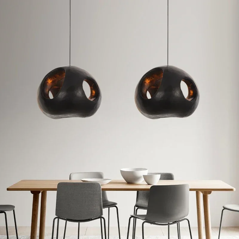 modern wabi sabi led pendant lamp lustre minimalista preto creative home decor light sala de jantar cozinha quarto designer 01