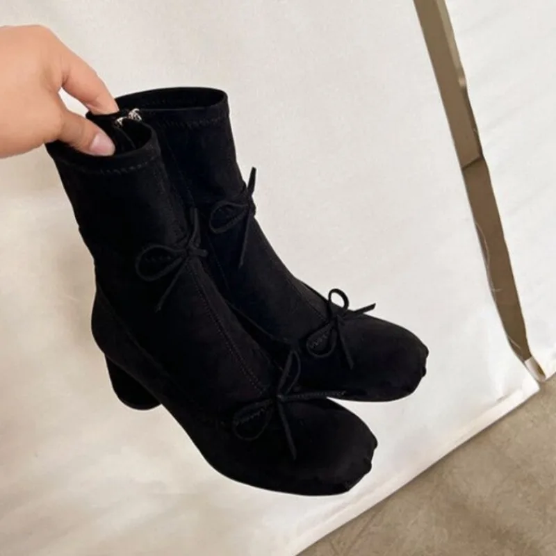 New Women's Mary Jane Shoes Fashion Round Head High Heel Boots for Woman Sweet Lolita Casual Shoes Designer Shoes Botas Feminina