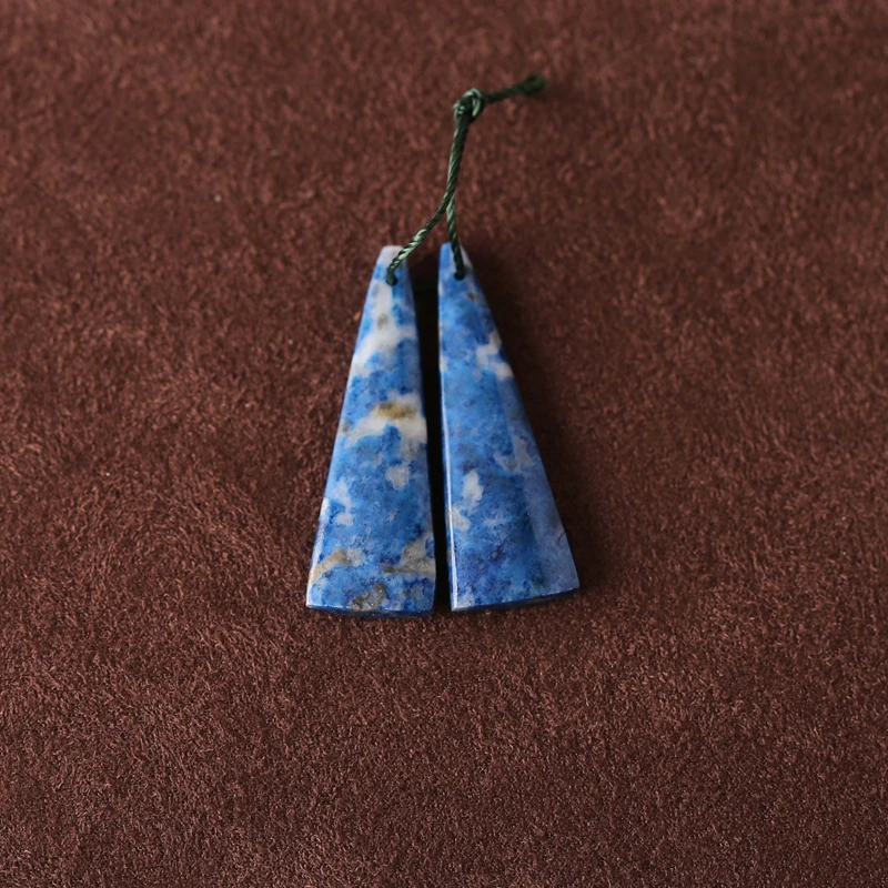 

Natural Stone Lapis Lazuli Front Drilled Earring Beads 38x9x4mm 6.2g Fashion DIY Jewelry Accessories