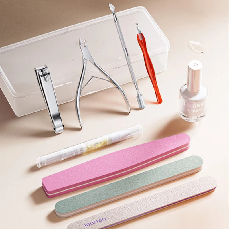 Stainless Steel V-Shaped Dead Skin Clipper Exfoliating Trimming Sanding Strip Nutrition Pen Softening Oil Nail Tool for Professi