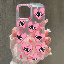 Pink Eyes Phone Case for Samsung Galaxy A15 A35 A55 A54 A52 A53 A13 A14 A32 A33 A34 A52 S22 Plus S21FE S23 S24 Ultra Clear Cover