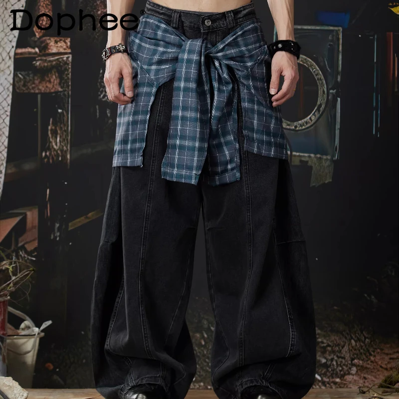 

2026 Spring New Fashion Loose Comfort Men's Jeans Pocket Decoration Zipper Denim Pants Handsome Unique Stylish Denim Trousers