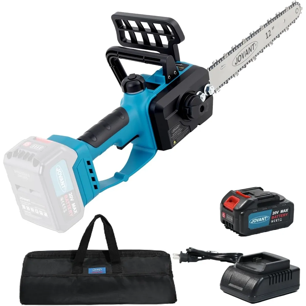 

20V MAX Chainsaw with 1*Max20V-4Ah Battery & Charger,Cordless Chainsaw Cordless with 12inch Bar, Battery Chain Saw for Garden,Ho