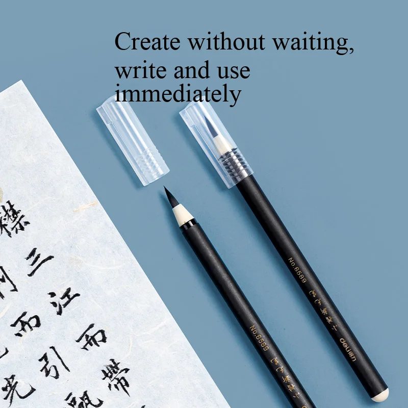 Deli 6589 1PCS Chinese Brush Calligraphy Brush Painting Writing Signature Art Drawing School Student Brush for Cultural Arts