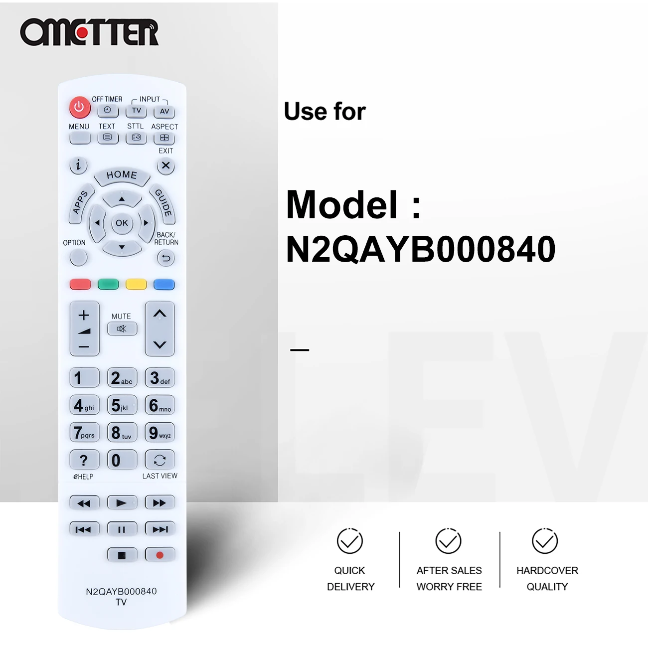 New N2QAYB000840 For Panasonic TV Remote Control TX-L39EX64 TX-L42E6EW TX-42AS600Y