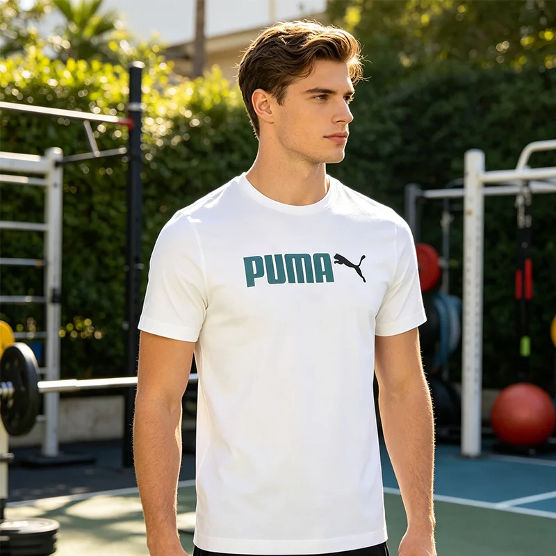 

New Puma Ess Color No 2 Logo Tee Men's Short Sleeve Training Top Fitness Casual Basketball Sportswear 691341-87