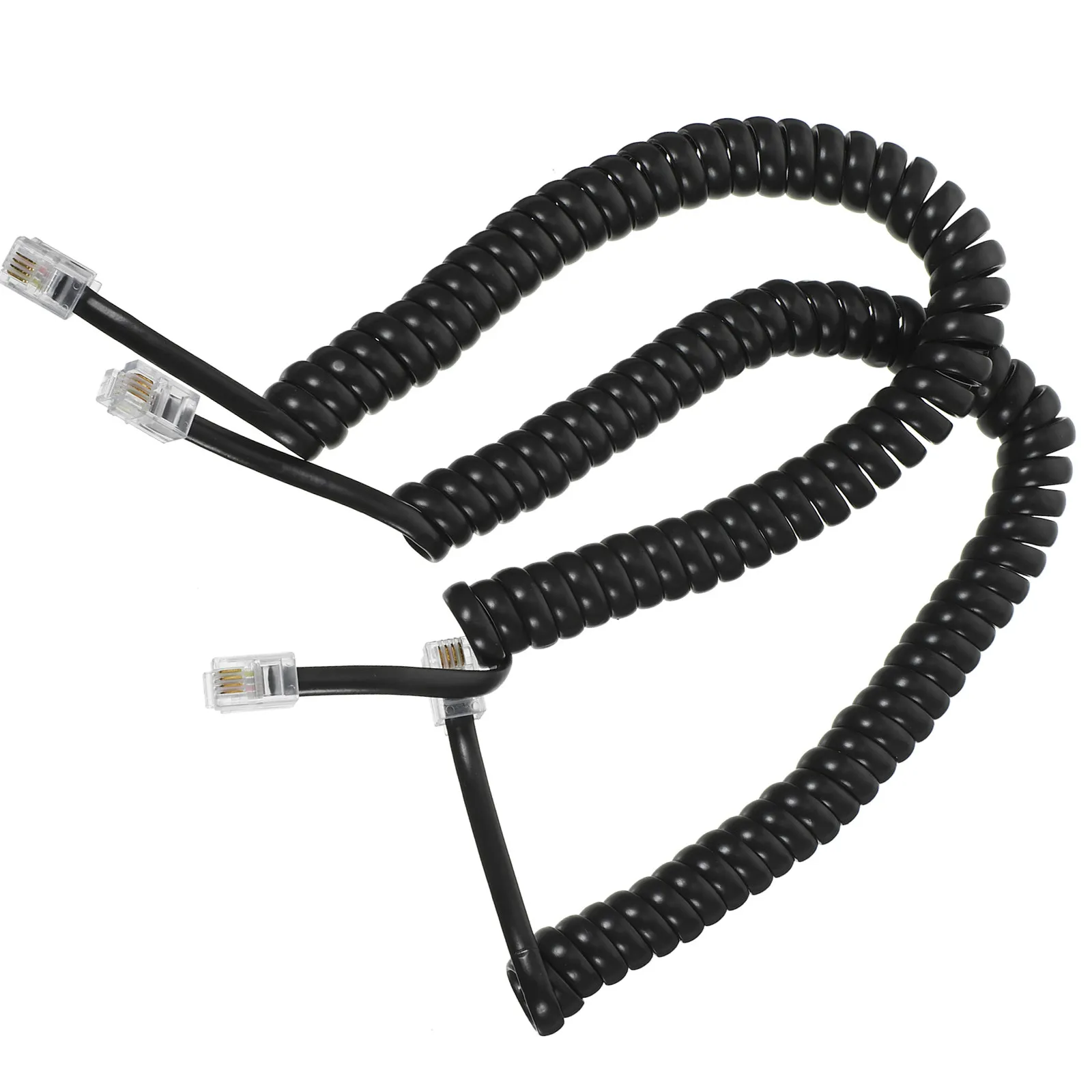 2Pcs Telephone Cord Coiled Phone Cord Adjustable Length Soft Flexible Landline Phone Cable Clear Sound
