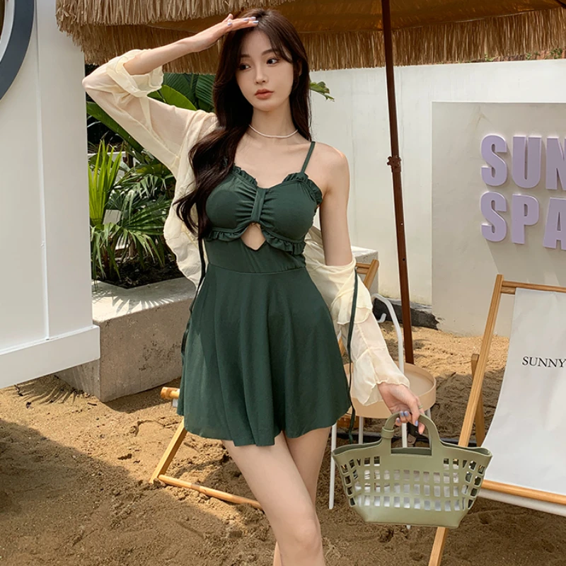 Sommer Cover-up Frauen Urlaub Am Meer Aushöhlen Zarte Bademode Süße Ulzzang Weiche Sun-proof Strand Stil Studenten badeanzug