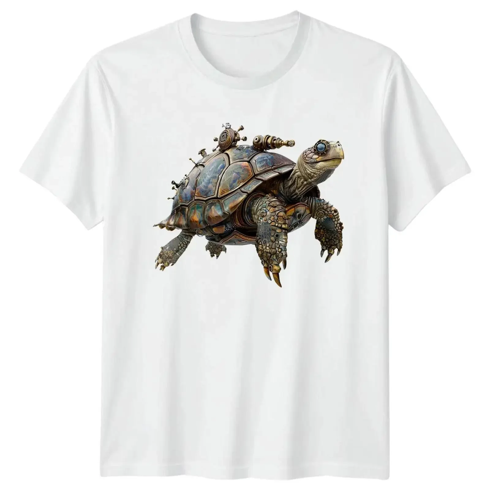 Steampunk Schildkröte T Shirt Mechanisch Tiere Fantasy Geburtstag Geschenk für Ihn vintage Washed Stylish Casual Comfortable