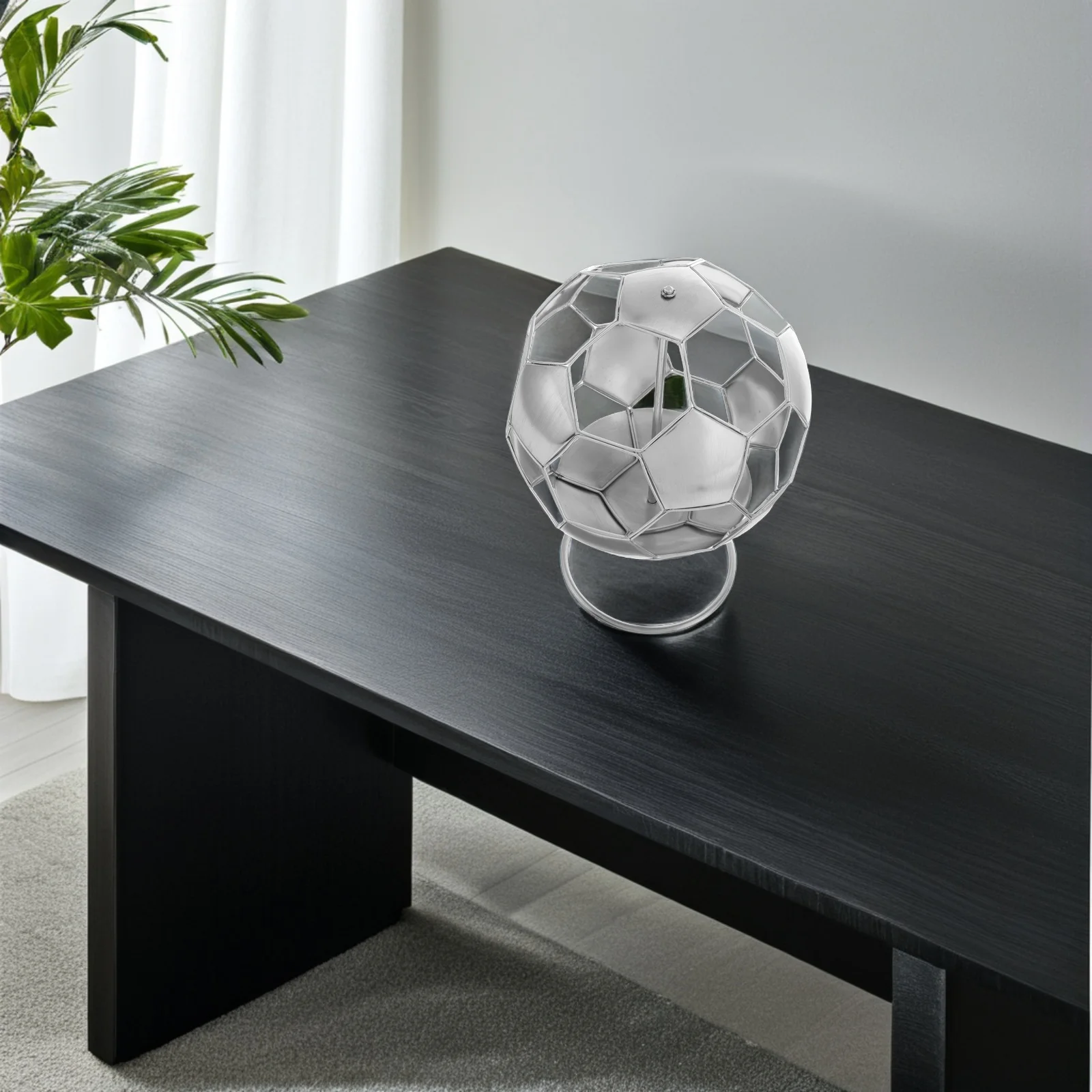 

Stainless Steel Football Pen Holder Soccer Ball Desk Organizer Desktop Storage Bucket for Pens Pencils Rulers Office Supplies