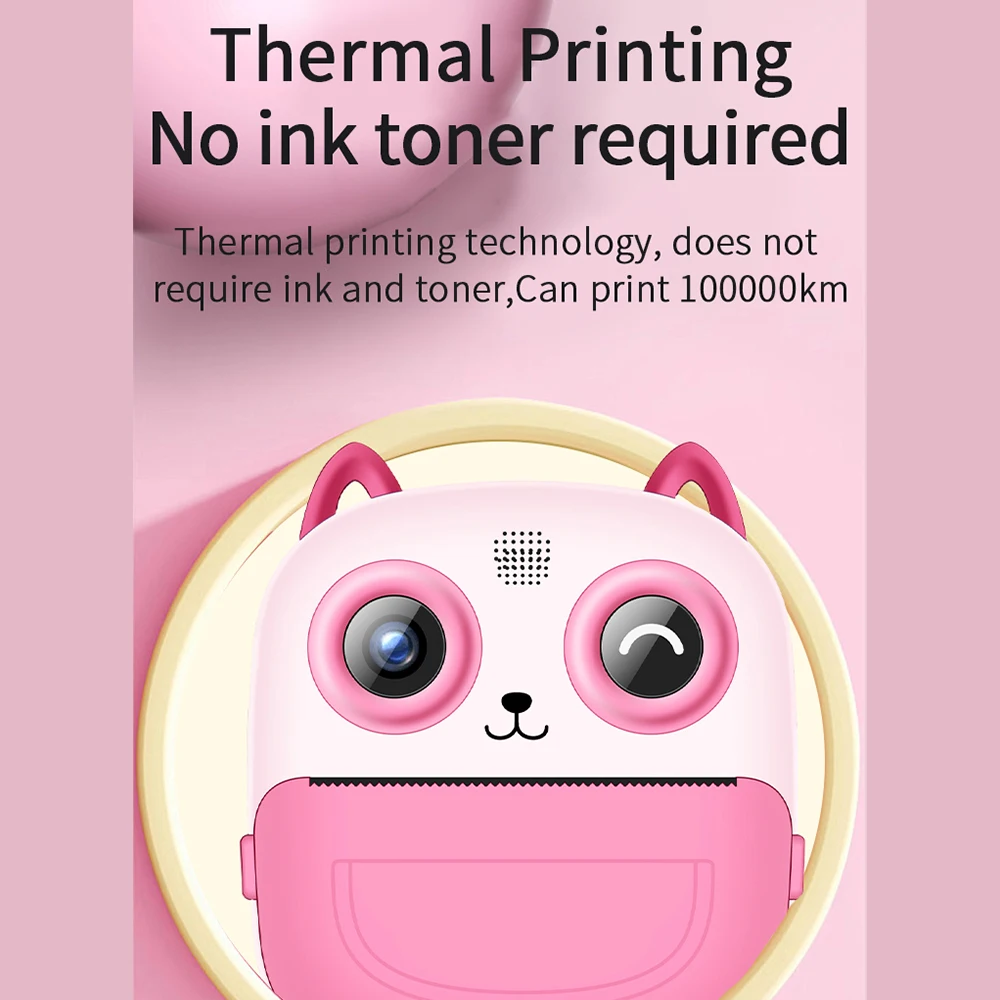 كاميرا طباعة فورية للأطفال 1080P ألعاب ألغاز كاميرا رقمية للأطفال طابعة صور بدون حبر شاشة 2.4 بوصة هدية للأولاد والبنات #2