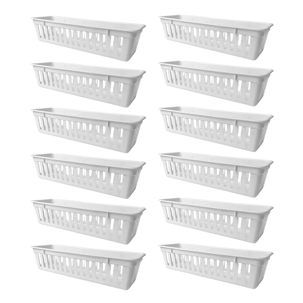 

12 Pcs Classroom Storage Baskets Bins Desk Pencil Holder for Organizing Crayon Organizer White