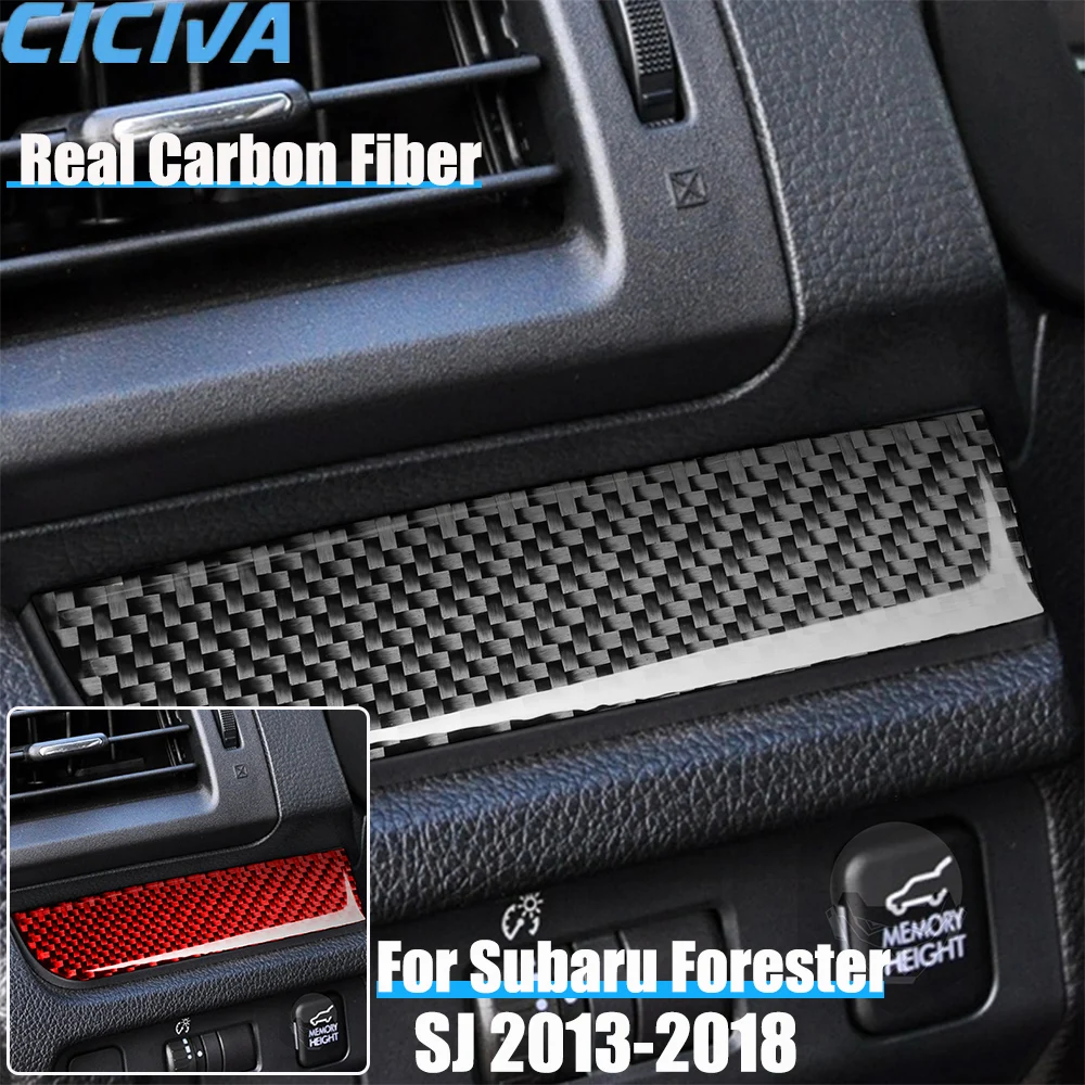 

Real Carbon Fiber Car Accessories Driver Dashboard Strip Cover Soft Sticker For Subaru Forester SJ 2013 2014 2015 2016 2017 2018